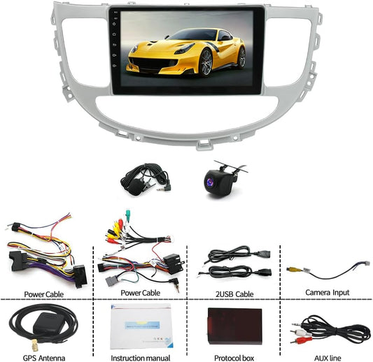 ikasus 4G+64G Android 13 Car Stereo Radio for Hyundai Genesis 2009-2013 Wireless Apple CarPlay Android Auto GPS Navigation 9” HD Touchscreen Bluetooth Car Radio FM/WiFi/HiFi Head Unit+Backup Camera