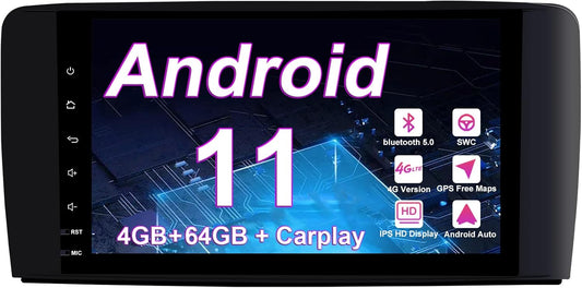 Mercedes-Benz Android Head Unit    Android 13 Car Radio Stereo for Mercedes-Benz GL ML Class W164 X164 ML350 ML450 ML500 GL320 GL450 Octa Core 4GB RAM 64GB ROM IPS Multi-Touch Screen Double Din Wireless CarPlay