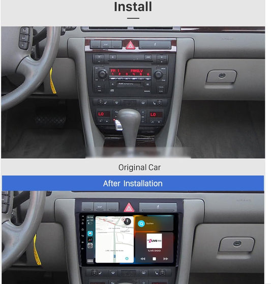 Compatible with: Audi A6 C5 4B 9" Touch Android Head Unit GPS Navigation CarPlay WiFi 4G SIM