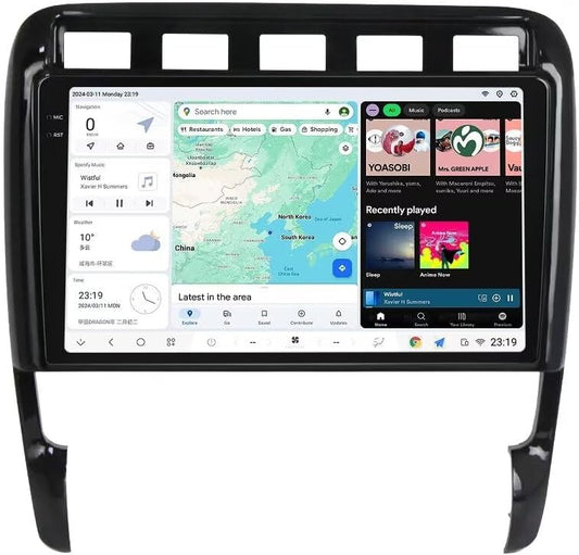 DUDUAUTO Android 13 Car Radio Stereo for Porsche Cayenne 2003-2010, Biorunn DUDU7 9.5 Inch 2K QLED Dual Band GPS Wireless Car-Play Android Auto Navi Head Unit DSP AMP,12GB RAM 256GB ROM