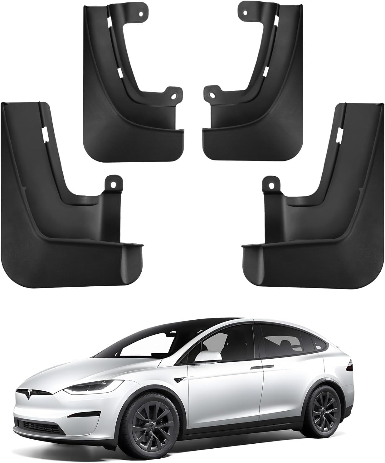 BASENOR 2025 Upgraded Tesla Model Y Mud Flaps Splash Guards Vehicle Sediment Protection No Drilling No Tape Mudflaps Tire Protector Mudflaps All Weather Tesla Exterior Accessories (Set of 4)Tesla   Vehicle Accessories
