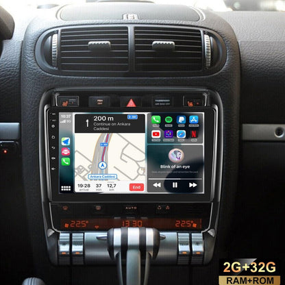 Android 13 Car Stereo for Porsche Cayenne 2002-2010, 2GB+32GB Wireless Carplay & Android Auto 9 inch 2.5D Tempered Glass Mirror auto Radio Player DSP Sound/WiFi/FM/SWC/MIC Dual USB + Backup Camera