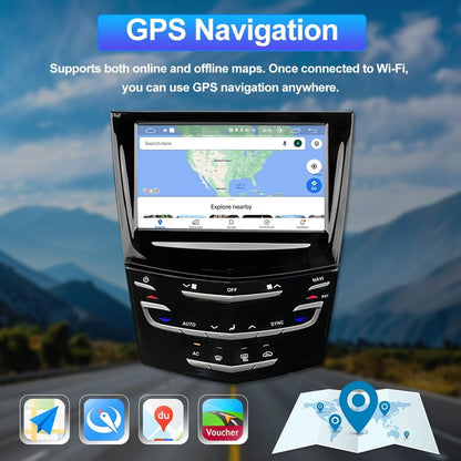 AWESAFE Android System Radio Replacement Compatible with 2013-2020 Cadillac Escalade ATS CTS SRX XTS ELR Replace 23243166 20867045, T-Style Multimedia Player Head Unit Navigation-4GB RAM 64GB ROM
