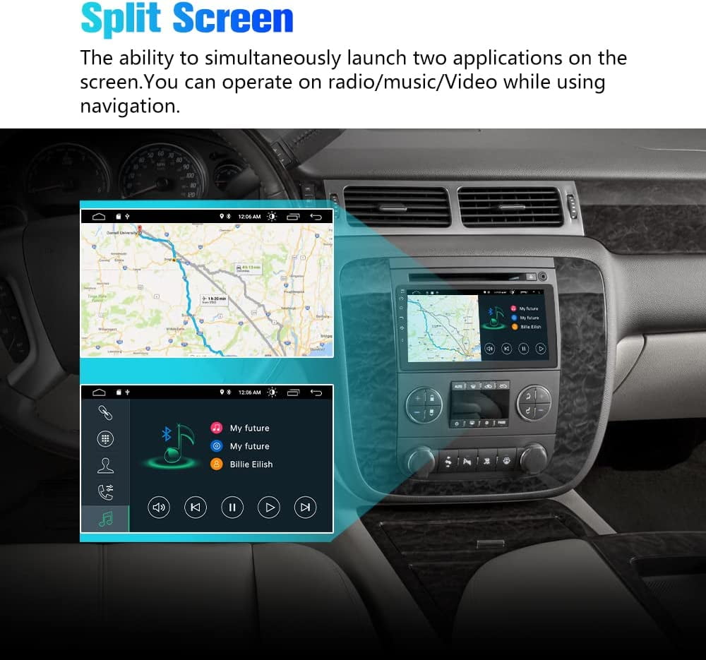 AWESAFE Android 12 10 inch Touch Screen Car Radio Stereo for Chevrolet Chevy Silverado Tahoe Equinox GMC Sierra Yukon with Wireless CarPlay Andriod Auto GPS Bluetooth /FM RAM 1G ROM 32G