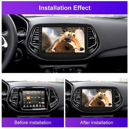 Car Radio Stereo for Jeep Compass 2017-2019, Carplay Andriod Auto GSP Navigation FM Bluetooth Wifi SWC, Android 13 10.1 Inch Touchscreen Car Multifunctional Player
