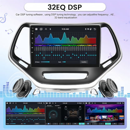 Guwzn Car Stereo Radio for Jeep Cherokee 2015-2018 10" Touchscreen 2+32G Vehicle GPS Navigation Wireless CarPlay Android Auto
