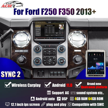 Smart Head Unit Ford F250/350/450/650 Super Duty Head Unit Android 11, 12.1" Inch Screen