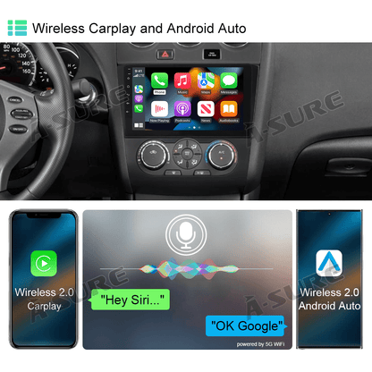 Wireless CarPlay 2+32GB Android 13 Car Stereo Radio for Nissan Altima IV 2007-2012 Bluetooth WiFi GPS Navi DSP USB SWC