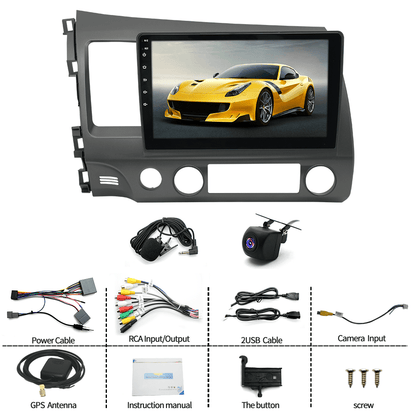 Zcargel Car Stereo Radio for 2006-2011 Honda Civic Android 13 Car Navigation 10" HD Touch Screen Bluetooth Wireless Apple CarPlay+Android auto, Support Mirror Link, 4+64G Honda Android host