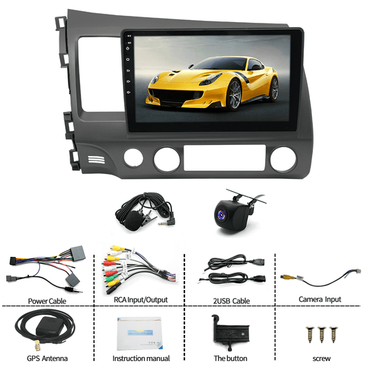 Zcargel Car Stereo Radio for 2006-2011 Honda Civic Android 13 Car Navigation 10" HD Touch Screen Bluetooth Wireless Apple CarPlay+Android auto, Support Mirror Link, 4+64G Honda Android host