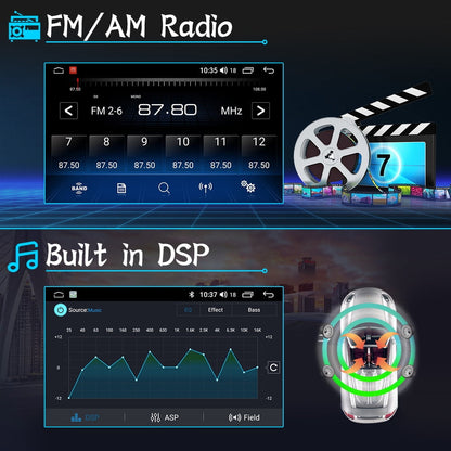 Awesafe Car Radio for Toyota Highlander 2014-2019 Built in Carplay/Android Auto,Android 12 Head Unit 2G RAM 32GROM with WiFi GPS Navigation Bluetooth Steering Wheel Control
