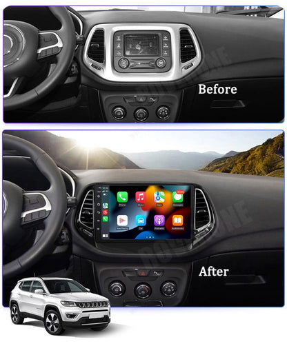 RoverOne 4+64GB Car Stereo CarPlay GPS Navigation Bluetooth for Jeep Compass 2 MP 2016-2018 Android Touch Screen Player