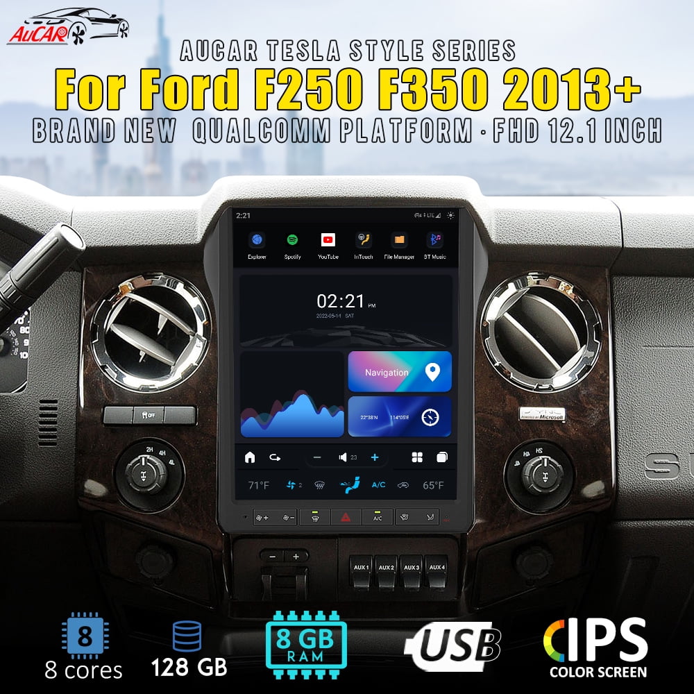 Smart Head Unit Ford F250/350/450/650 Super Duty Head Unit Android 11, 12.1" Inch Screen