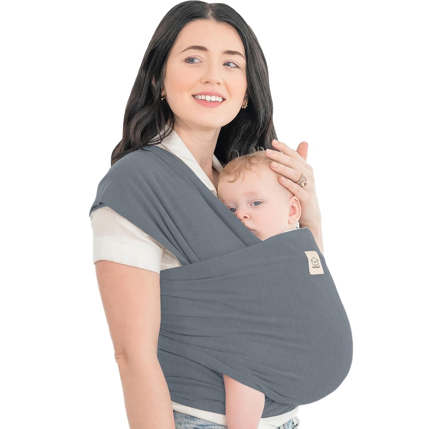 KeaBabies Baby Wrap Carrier - All in 1 Original Baby Carrier Newborn to Toddler Sling, Easy to Wear, Hands Free Bonding, Lightweight, Breathable Infant Wraps (Trendy Black)