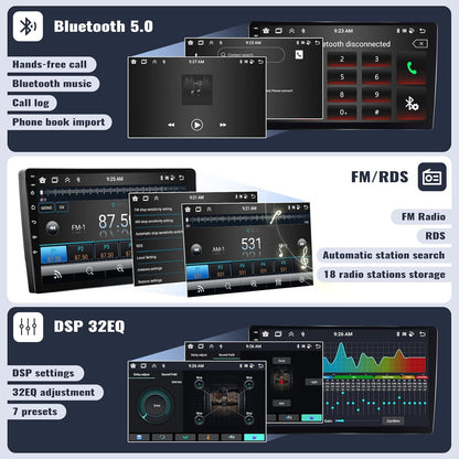 SIXWIN Android 13 4G+64G Car Stereo for Hyundai Santafe 2006-2012 9 Inch Touch Screen with CarPlay Android Auto with Bluetooth Weather Forecast 59UI GPS Navigation WiFi Network Radio 32EQ