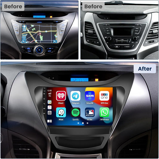 2+64G Inefala for Hyundai Elantra 2011-2013 Android 13 Car Radio Stereo Head Unit with Wireless Carplay&Android Auto, 9 Inch Touchscreen with HiFi WiFi GPS FM/RDS Mic AHD Backup Camera