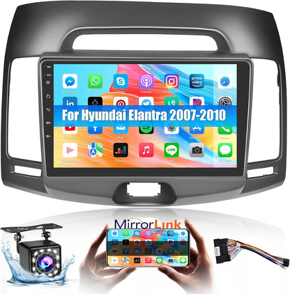 Roinvou for Hyundai Elantra 2007-2010 Android Car Radio Stereo 9 Inch Capacitive HD Touch Screen Mirror Link GPS Navigation Head Unit with WiFi Bluetooth USB FM RDS Steering Wheel Controls