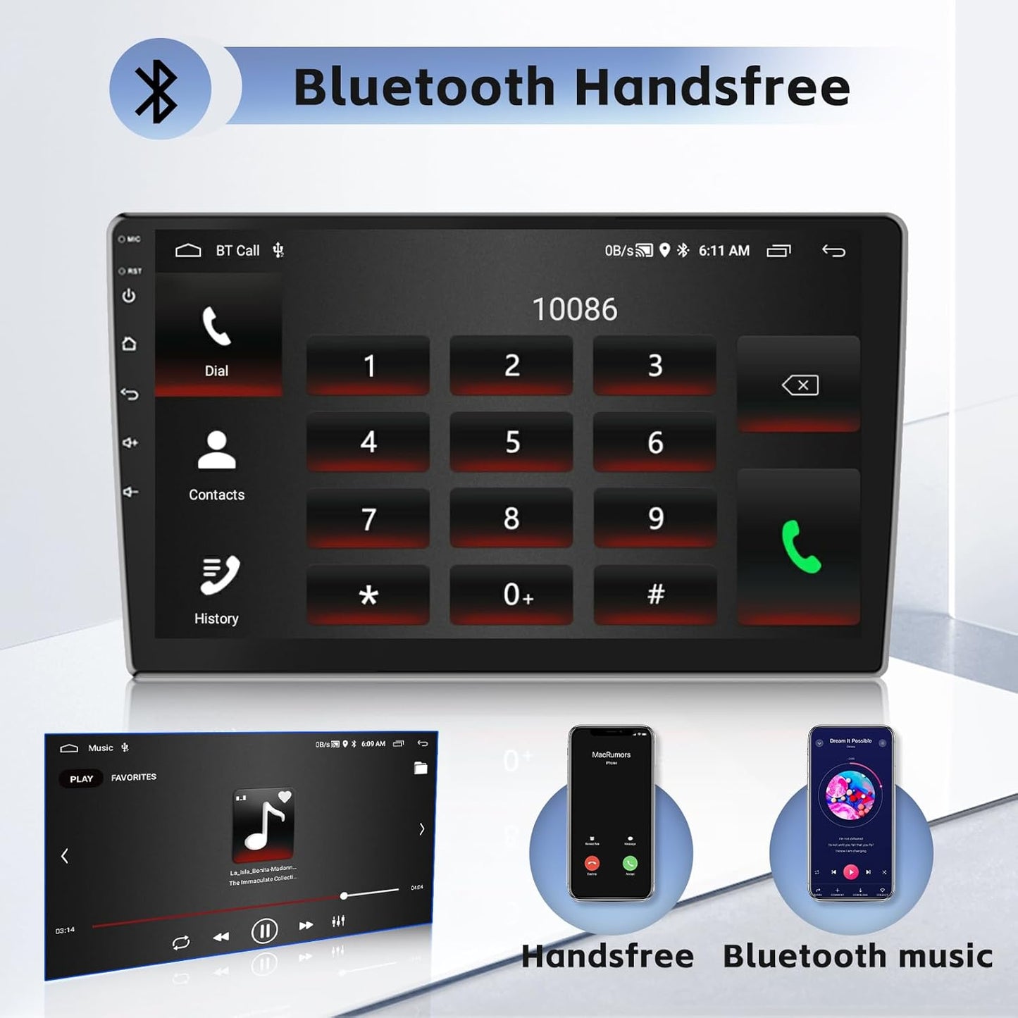 Android 13 Double Din Car Stereo GPS Navi 10 Inch Car Radio Touch Screen Android Head Unit Support Backup Camera SWC Bluetooth FM WiFi Mirror Link