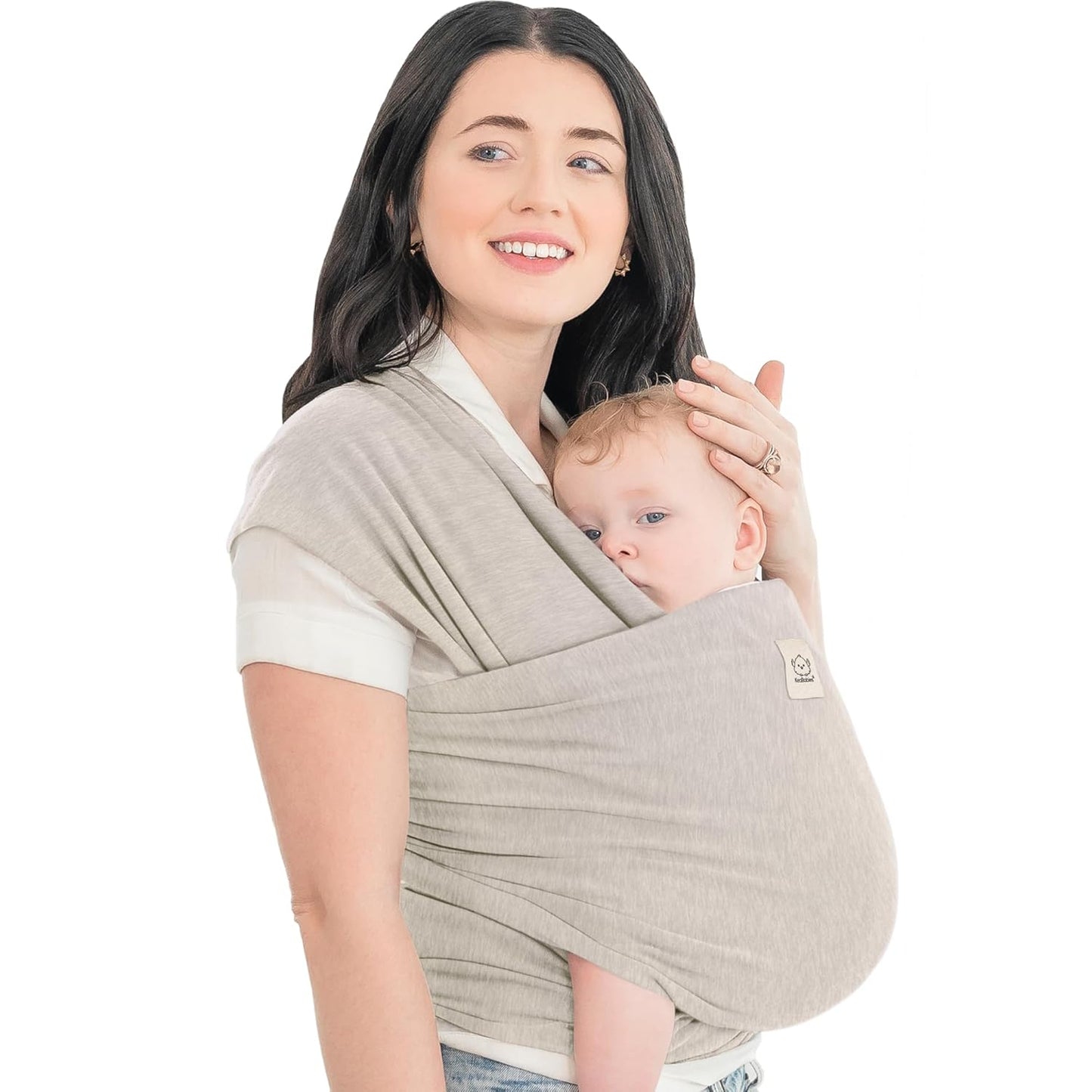 KeaBabies Baby Wrap Carrier - All in 1 Original Baby Carrier Newborn to Toddler Sling, Easy to Wear, Hands Free Bonding, Lightweight, Breathable Infant Wraps (Trendy Black)