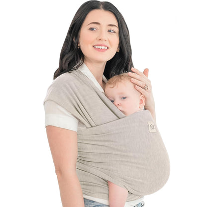 KeaBabies Baby Wrap Carrier - All in 1 Original Baby Carrier Newborn to Toddler Sling, Easy to Wear, Hands Free Bonding, Lightweight, Breathable Infant Wraps (Trendy Black)
