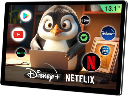 car display13.1-inch Android 13 Multi-Functional Car TV Headrest Monitor for Back seat, Full High Definition QLED Touch Screen Video Player, Support WiFi/Bluetooth/Mobile Mirror Link/HDMI/USB/RCA