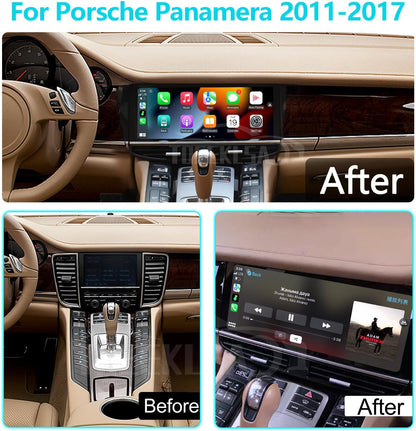 Car Radio for Porsche Panamera 2010-2017 Android 12 Stereo 12.3 Inch Touch Screen Head Unit Support Wireless Carplay & Android Auto SWC DSP RDS 4G WiFi FM/AM Multimedia Player GPS Navigation