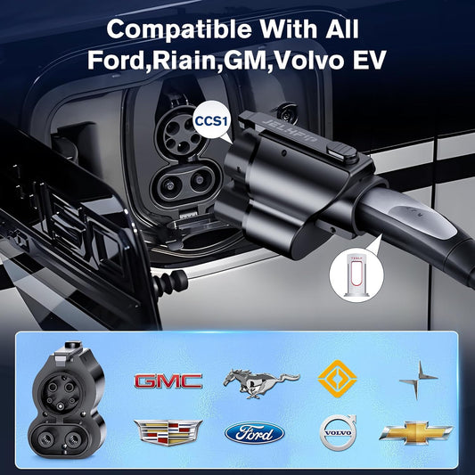 NACS to CCS1 Charging Adapter Tesla Supercharger Adapter 500A/1000V Max 250KW NACS to CCS Electric Vehicle Fast DC Charging Adapter Compatible with Ford,GM,Volvos,and Polestar EVsTesla   Vehicle Accessories