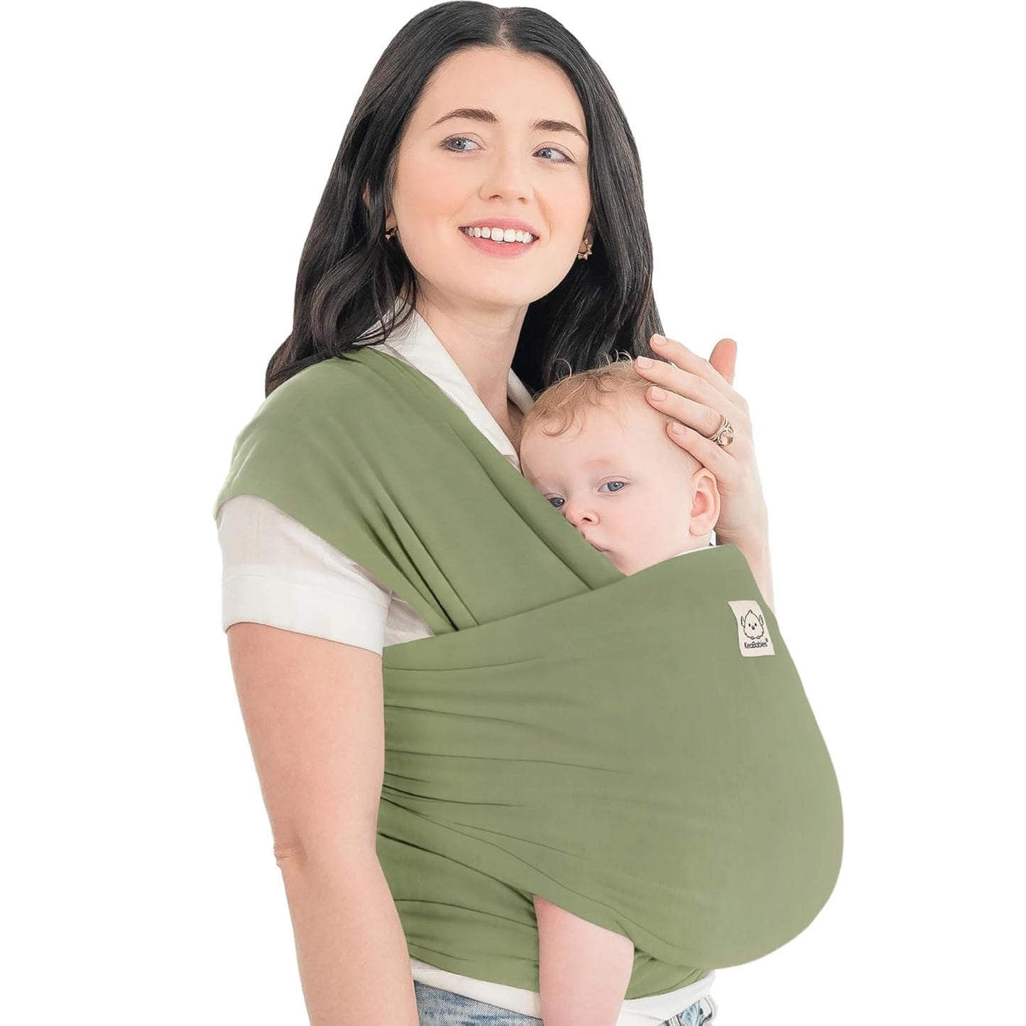 KeaBabies Baby Wrap Carrier - All in 1 Original Baby Carrier Newborn to Toddler Sling, Easy to Wear, Hands Free Bonding, Lightweight, Breathable Infant Wraps (Trendy Black)