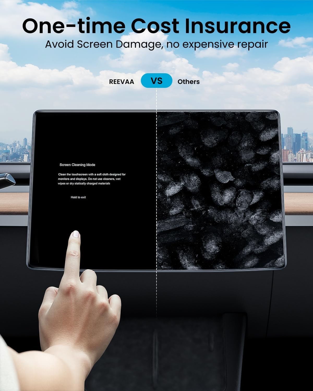 REEVAA 2024 Upgrade Tesla Model Y /3 Accessories - Matte Screen Protector [Anti-glare & Anti-Fingerprint] 9H Tempered Glass for Model Y(2024~2020) Model 3(2023~2017), with Alignment Kit, 15"Tesla   Vehicle Accessories
