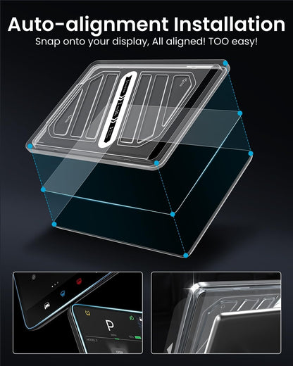 REEVAA 2024 Upgrade Tesla Model Y /3 Accessories - Matte Screen Protector [Anti-glare & Anti-Fingerprint] 9H Tempered Glass for Model Y(2024~2020) Model 3(2023~2017), with Alignment Kit, 15"Tesla   Vehicle Accessories