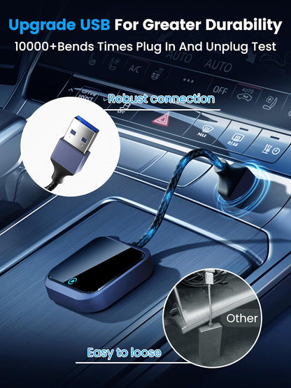 Mercedes-Benz Android Head Unit    Android Auto and Carplay Wireless Adapter with Fast Stable 5Ghz WiFi Bluetooth, Wireless Android Auto Car Adapter Applies to Cars After 2016 & Phone with Android11+/ iOS10+ & USB-A/Type-C