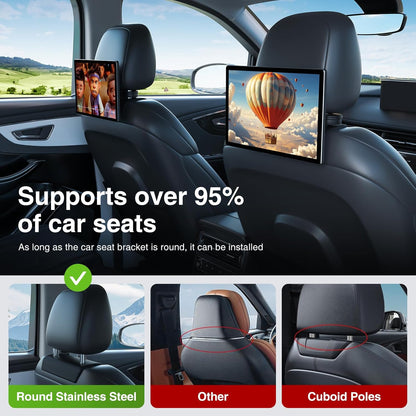 car display13.1-inch Android 13 Multi-Functional Car TV Headrest Monitor for Back seat, Full High Definition QLED Touch Screen Video Player, Support WiFi/Bluetooth/Mobile Mirror Link/HDMI/USB/RCA