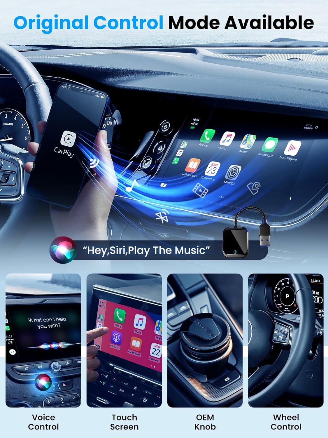 Mercedes-Benz Android Head Unit    Android Auto and Carplay Wireless Adapter with Fast Stable 5Ghz WiFi Bluetooth, Wireless Android Auto Car Adapter Applies to Cars After 2016 & Phone with Android11+/ iOS10+ & USB-A/Type-C