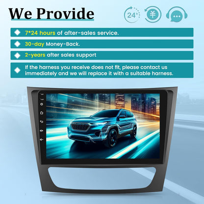 Mercedes-Benz Android Head Unit    [4+64G] Android 13 Car Radio for Mercedes-Benz E-Class W211 / CLS-Class 2005-2008 - 9 Inch Touchscreen HiFi Audio - Wireless Carplay and Android Auto/WiFi/GPS/Mirror Link/SWC + AHD Backup Camera