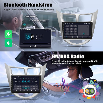 2G+32G Android 13 Car Stereo for Hyundai Accent 2012-2017 with Wireless Carplay Android Auto 9" Touchscreen Car Radio with GPS Navigation WiFi Bluetooth FM/RDS Radio Head Unit with AHD Backup Camera