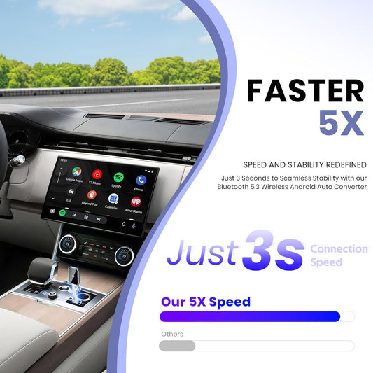 Mercedes-Benz Android Head Unit    Wireless Android Auto Adapter for Android, Convert Wired to Wireless Android Auto Adapter, Mini Size with Extension USB-C/Type-C, Stable Control & No Delay, Support Car Original Control, Black