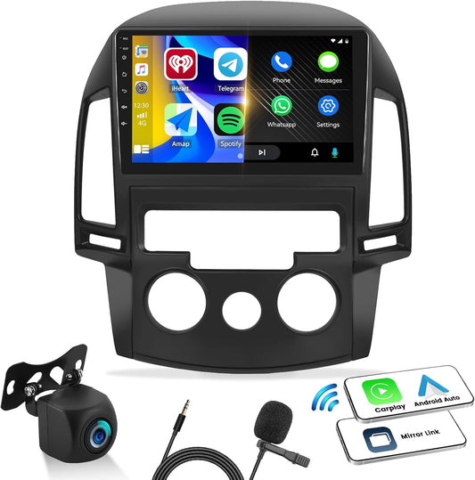 2+64G Android 13 Car Stereo for Hyundai I30 2006-2011 Upgrade Replacement Radio Apple Carplay Android Auto 9 inch Touchscreen Multimedia Player Head Unit FM Radio GPS Bluetooth+AHD Camera&MIC