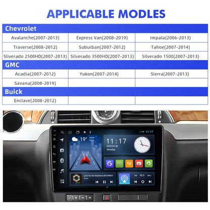 2+32G 10.1 inches Android 10 Double Din Car Stereo for Chevrolet/GMC/Buick IPS Touchscreen Car Radio