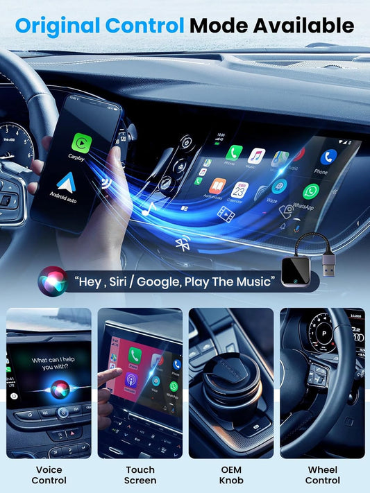 Mercedes-Benz Android Head Unit    Android Auto and Carplay Wireless Adapter with Fast Stable 5Ghz WiFi Bluetooth, Wireless Android Auto Car Adapter Applies to Cars After 2016 & Phone with Android11+/ iOS10+ & USB-A/Type-C