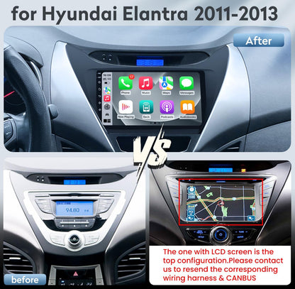 5G WiFi 2+64G Car Radio Stereo for Hyundai Elantra 2011 2012 2013: 9 Inch 1280 * 800 HD Touch Screen Head Unit Replacement with Backup Camera - Upgrade Wireless Carplay Bluetooth GPS FM SWC HiFi