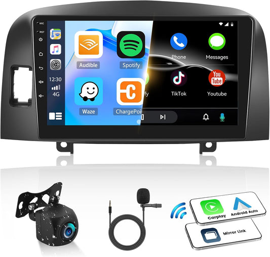 2+64G Android 13 Car Stereo for Hyundai Sonata NF 2004-2008 Upgrade Replacement Radio Apple Carplay Android Auto 9 inch Touchscreen Multimedia Player Head Unit FM Radio GPS Bluetooth+AHD Camera&MIC