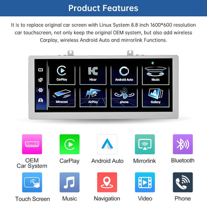 Road Top 8.8 Inch Car Touchscreen Wireless CarPlay Android Auto for Audi A4 A5 2009-2015 Year with 3GMMI, Car Radio Stereo Multimedia Screen, Support Navigation, Mirrorlink
