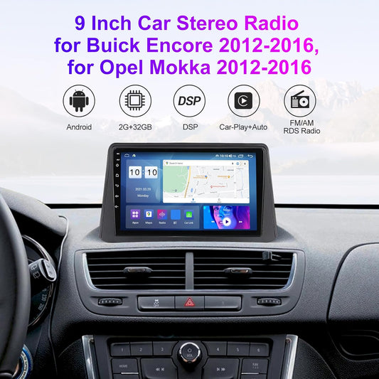 Android 13 Car Radio Stereo for Buick Encore 2012-2016, Biorunn 9 inch Octa Core GPS Navi Wireless Wired Car-Play Android Auto Head Unit IPS FM AM RDS DSP, 2GB RAM 32GB ROM