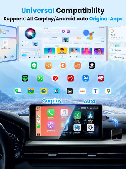 Mercedes-Benz Android Head Unit    Android Auto and Carplay Wireless Adapter with Fast Stable 5Ghz WiFi Bluetooth, Wireless Android Auto Car Adapter Applies to Cars After 2016 & Phone with Android11+/ iOS10+ & USB-A/Type-C