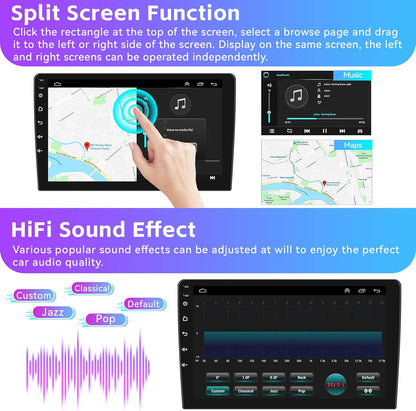 1+32G Android Car Stereo for Hyundai Elantra 2011 2012 2013 with Carplay Android Auto Multimedia Player 9 inch Touchscreen Radio Head Unit FM RDS HiFi Bluetooth WiFi GPS SWC+ Backup Camera & MIC