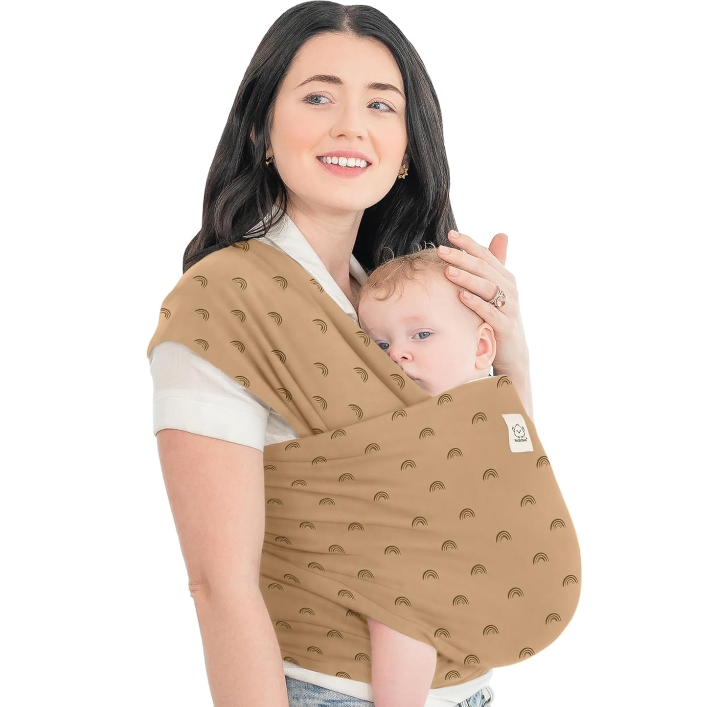 KeaBabies Baby Wrap Carrier - All in 1 Original Baby Carrier Newborn to Toddler Sling, Easy to Wear, Hands Free Bonding, Lightweight, Breathable Infant Wraps (Trendy Black)