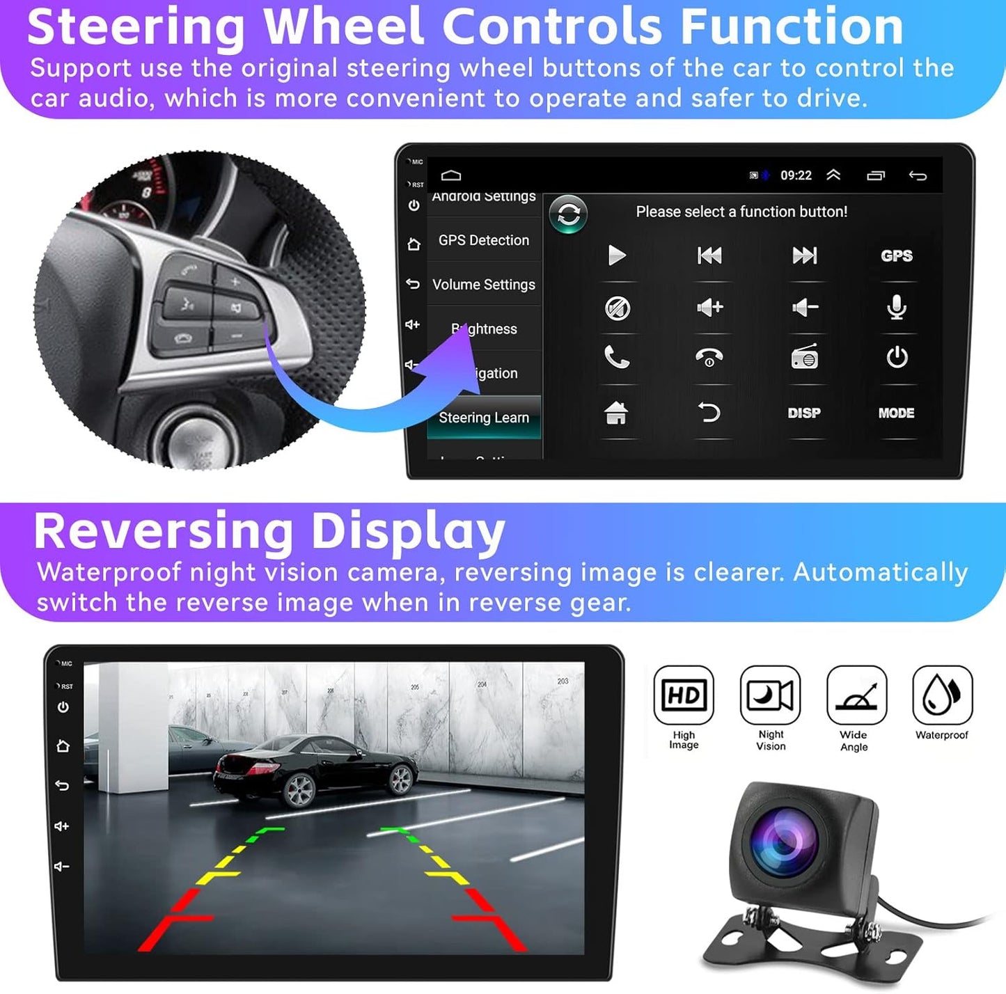 1+32G Android Car Stereo for Hyundai Elantra 2011 2012 2013 with Carplay Android Auto Multimedia Player 9 inch Touchscreen Radio Head Unit FM RDS HiFi Bluetooth WiFi GPS SWC+ Backup Camera & MIC