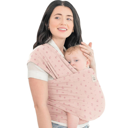 KeaBabies Baby Wrap Carrier - All in 1 Original Baby Carrier Newborn to Toddler Sling, Easy to Wear, Hands Free Bonding, Lightweight, Breathable Infant Wraps (Trendy Black)