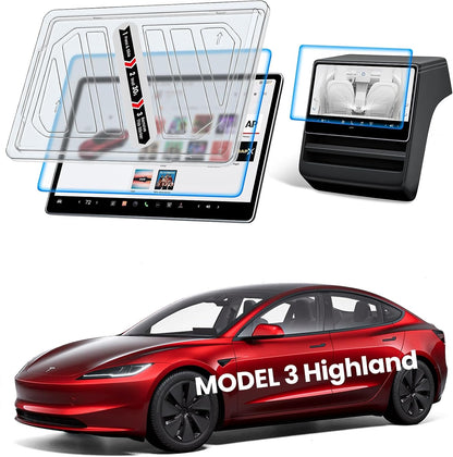 REEVAA 2024 Upgrade Tesla Model Y /3 Accessories - Matte Screen Protector [Anti-glare & Anti-Fingerprint] 9H Tempered Glass for Model Y(2024~2020) Model 3(2023~2017), with Alignment Kit, 15"Tesla   Vehicle Accessories
