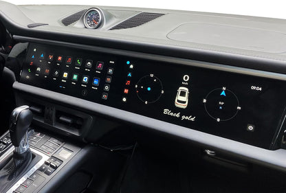 Dual Screen Android Car Radio GPS Navigation for Porsche Macan 2014-2017 Stereo Replacement 12.3 Inch IPS Touch Screen Multimedia Player Auto Radio Modify 2024 (PCM 3.1, 8-256GB)